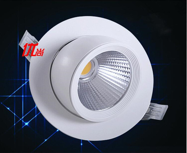 Adjustable COB LED Gimbal Embedded led trunk lamp 30W White sehll Newest Round COB Led Downlamp shop light CE ROHS Certificate