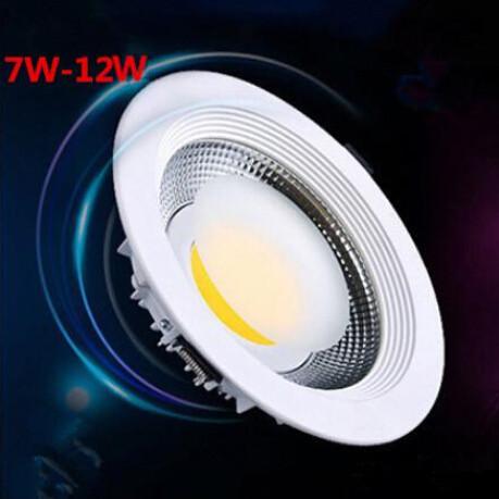 Hot sale White Shell 7W/12W Dimmable Cob Led Downlight Cool/Warm White cob Led Ceiling Down Light Energy Saving Led Lamp