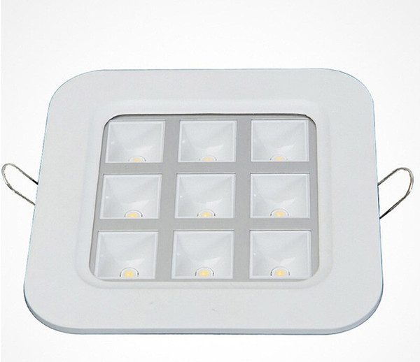 40pcs/lot Wholesale price Dimmable 9W White shell Recessed LED Grille Lamp for kitchen bathroom Down lights AC85-265V