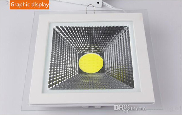 Hot sale 9W 15W 18W Square LED COB Panel Light AC85-265V LED Downlight Recessed Glass COB DownLight AC85-265V