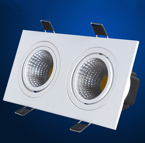 High Brightness COB 2X10W Square Double Dimmable Led downlight AC85-265V Epistar chip led ceiling spot lamp Cold/Warm white indoor lighting