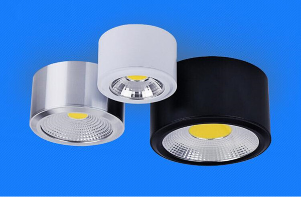 Hot sale Surface Mounted LED Downlight With COB 5W/10W Dimmable LED Down lights, Body Color: White/Silver/Black shell