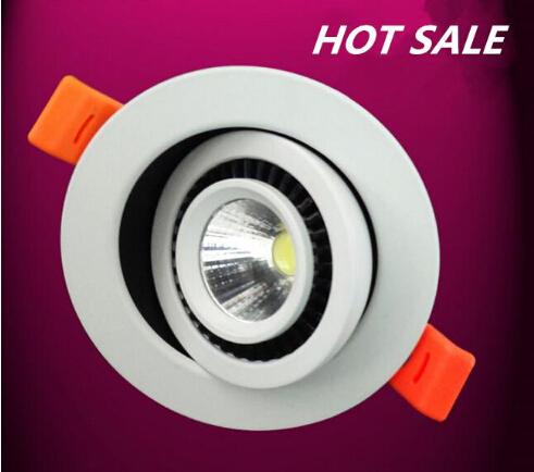 360 degree Rotating adjustable 10W Dimmable led downlight COB Led recessed ceiling lampada luces 95V-265V 50pcs