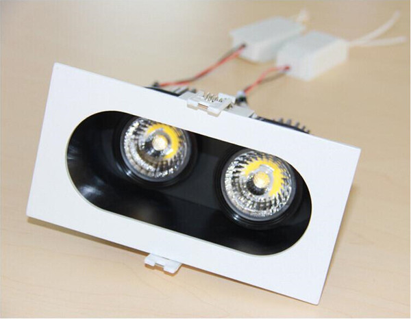 Hot sale Double elliptical grille light anti-glare 2*10W COB Dimmable Led Recessed Downlight Cool/Warm White LED Down Light With led driver