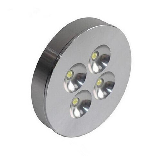 30pcs/lot High Quality 4W LED Puck light 4x1W Dimmable puck lamp led cabinet lamp 120 Degree AC85-265V/AC110V/AC220V/AC230V CE&ROSH