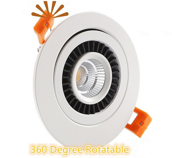 Factory Wholesale price Dimmable 12W Non-driver 360 Degrees Rotatable COB led Ceiling down light Lamp AC220-240V Driverless LED Downlight