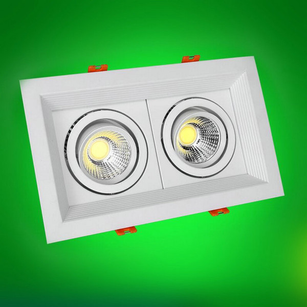 Free shipping 2*10W Double COB LED Lamp LED downlight Cold Warm White Recessed down lamp home decoration Lighting LED light +Driver