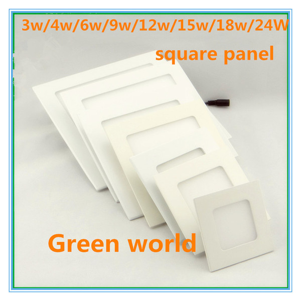 Ultra thin SMD2835 high LM LED Panel Downlight 3w/4w/6w/9/12w/15w/18w/25W square LED Ceiling Recessed Light AC85-265V LED Panel Light