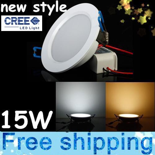 2014 New style 15W Ultra Thin Led Downlights 1000 lumens High Power Dimmable Recessed Led Ceiling Light Cool Warm White 110-240V With Driver