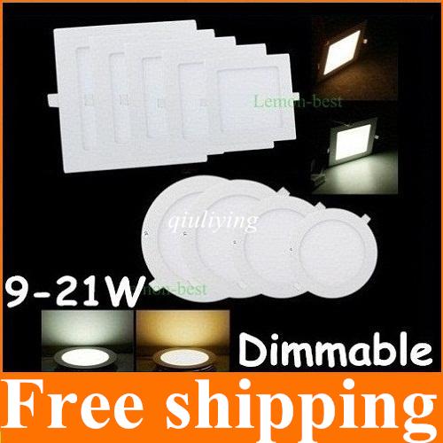 Square/Round Led Downlights 160 Angle 85-265V Dimmable 9W 12W 15W 18W 21W Led ceiling Warm/Natural/Cool White