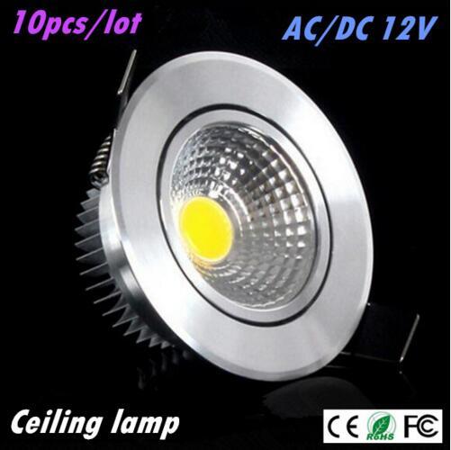 10pcs Super Bright Led downlight light COB Ceiling Spot Light 3w 5w 7w AC/DC 12V ceiling recessed Lights Indoor Lighting