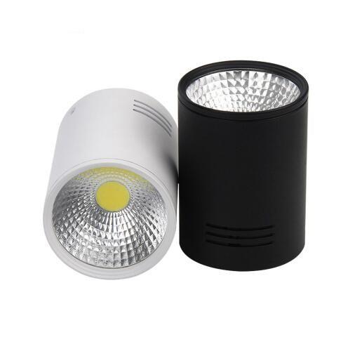 Surface Mounted dimmable cob leds Downlight ceiling down lamp AC85-265V Recessed COB LED Spot bulb +led driver