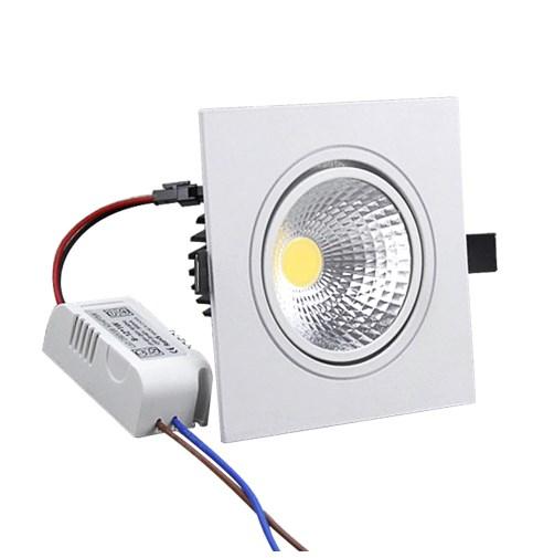 Super Bright Recessed LED Dimmable Square Downlight 7W 9W 12W 15W COB Ceiling Recessed Plafond Lamp Indoor Light AC110V 220V