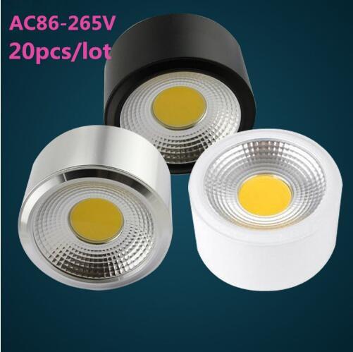 White/Black/sliver AC90-260V LED COB Downlight 5W/7W9W12W15W Surface Mounted Downlight LED Ceiling Decoration Lamps spot light