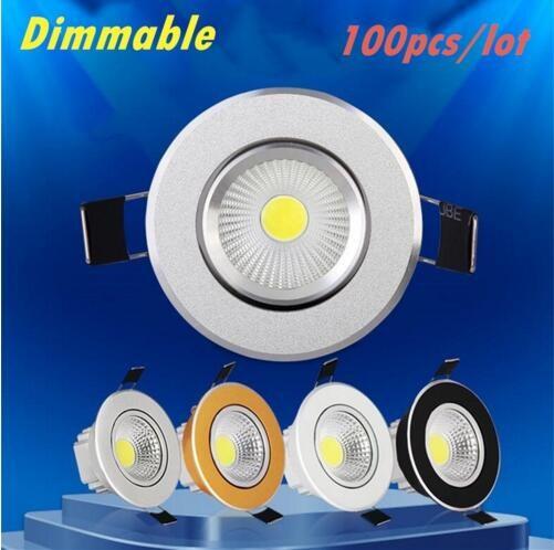 100pcs DHL Dimmable Led downlight light COB Ceiling Spot Light 9w 85-265V ceiling recessed Lights Indoor Lighting