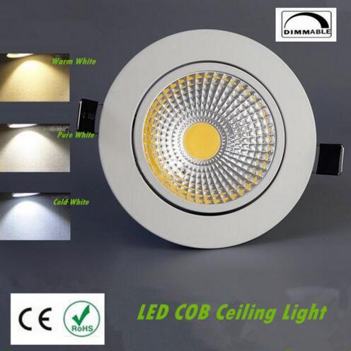 4pcs Super Bright Dimmable Led downlight COB Spot Light 3w 5w 7w 12w recessed Lights Bulbs Indoor Lighting free shippping