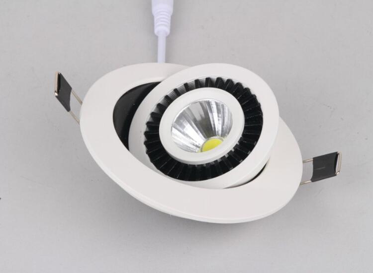 7W 85-265V Dimmable COB LED downlight White Light led downlamp down light led downlights +driver Free Shipping