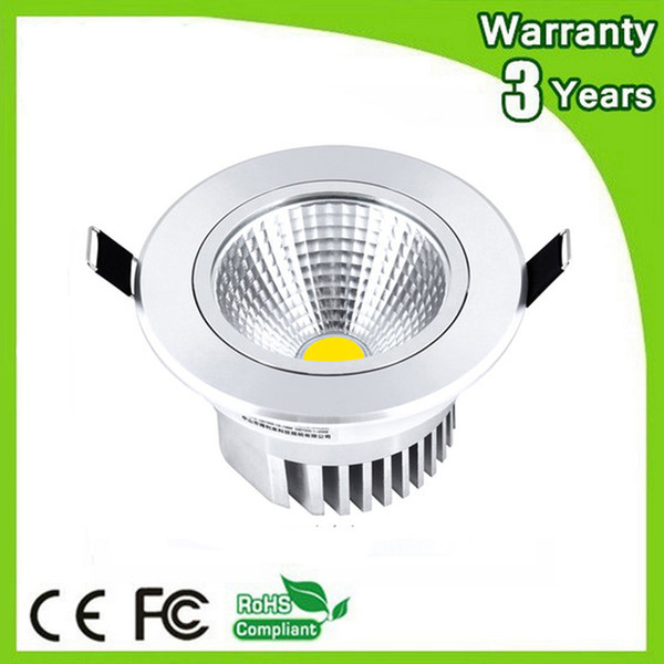 (50PCS/Lot) 3 Years Warranty 100-110LM/W Super Bright Epistar Chip Dimmable LED Downlight COB LED Down Light 15W Ceiling Bulb Thick Housing