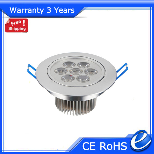 7w LED Downlight LED Ceiling Light Down Dimmable Epistar Chip Warranty 3 Years CE RoHS Free Shipping