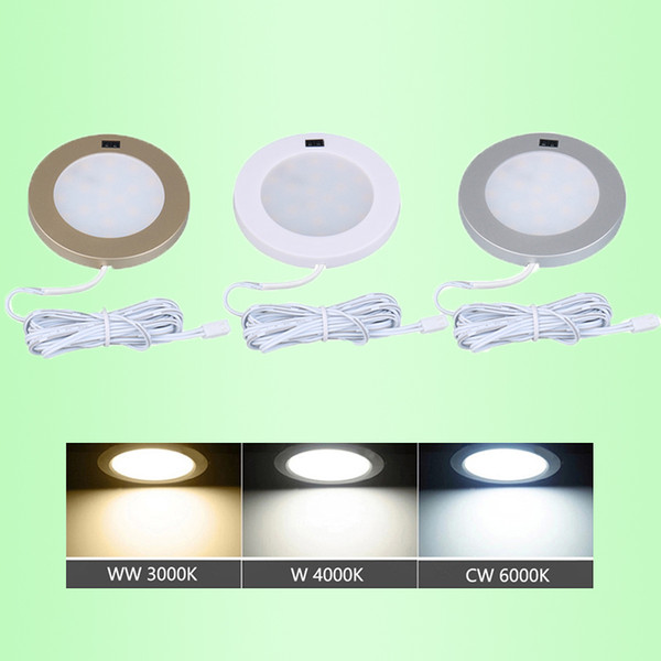 Mini Round 12V 3W Hand Motion Sensor IR LED Under Cabinet Closet Lights Wardrobe Lamp Closet Kitchen LED Down Light