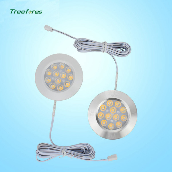 DC 12V 3W Conceal Installation LED Under Cabinet Lights Round Kitchen Counter Shelf Lamp Wardrobe and Drinks Lights