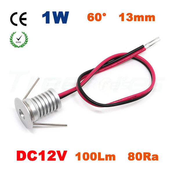 Super Mini 1W 12V 13mm 100lm 60 Degree LED Lamp Ceiling 80Ra 1 Watt LED Light for Home & Cabinet CE RoHS