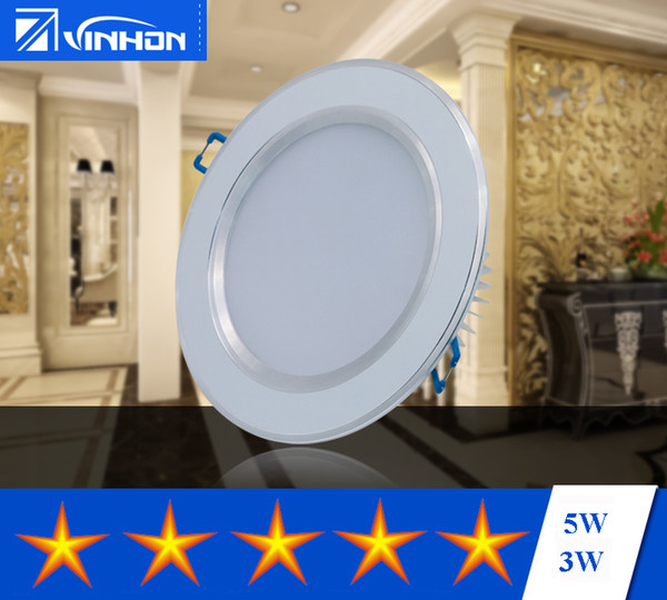 NEW led downlight 3W 5W recessed ceiling lights 120 degrees AC 110V-240V CE RoHS SAA 30pcs+.