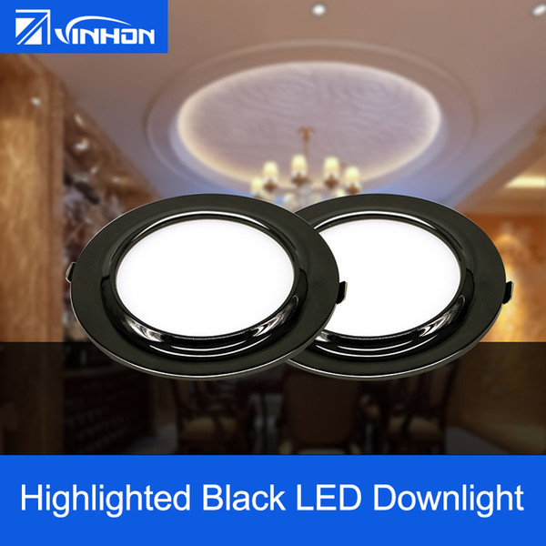 Pearl Black LED Downlight 5W 9W 12W LED Lights Super Bright Shop Light Fixture Recessed Downlight For Office Shopping Mall 2700K 4000K 6000K