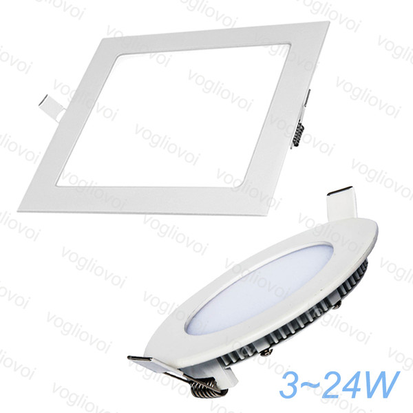 Ultra thin LED Down lights Recessed Led Ceiling Downlight Warm White Round Square Panel Light Indoor Lighting Lamps DHL