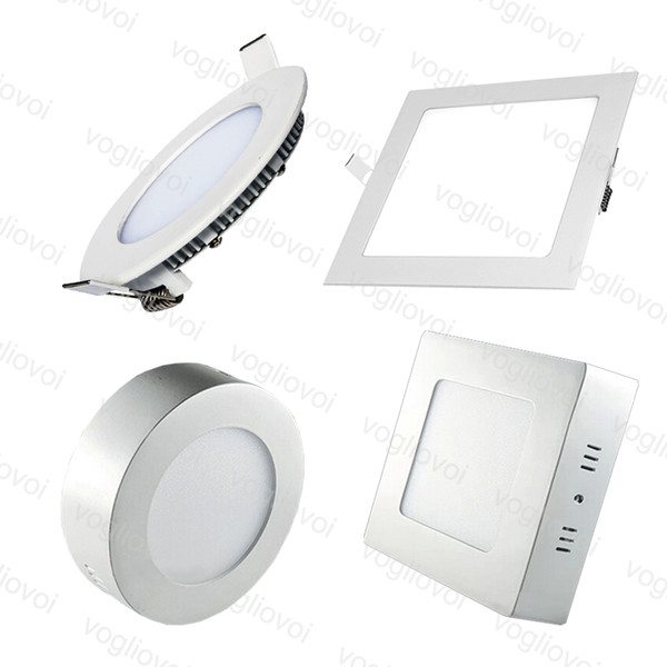 Ultra thin LED Down lights Recessed Surface Led Ceiling Downlight 12W 15W 18W Round Square Panel Light Indoor Lighting Lamp DHL