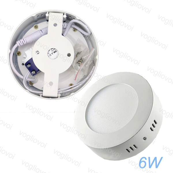 Surface Mounted Led Light 6W 120mm Face AC 85- 240V Round Aluminum Profile Pmma Acrylic Cover Side Emitting White Warm White DHL