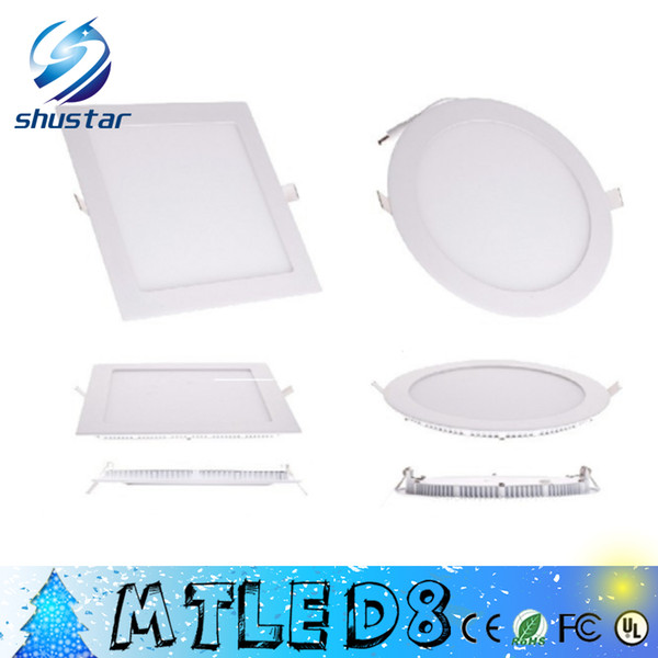 10 unit Led Panel Lights Dimmable 9W/12W/15W/18W/21W CREE Led Recessed Downlights Lamp Warm/Cool White Super-Thin Round/Square 110-240V