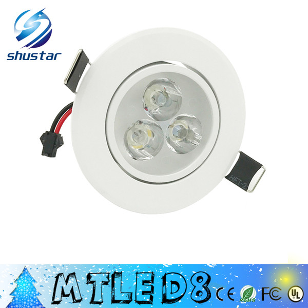 100PCS led Dimmable 9W 12W White body Led DownLights High Power Led Downlights Recessed Ceiling Lights CRI>85 AC 110-240V With Power Supply