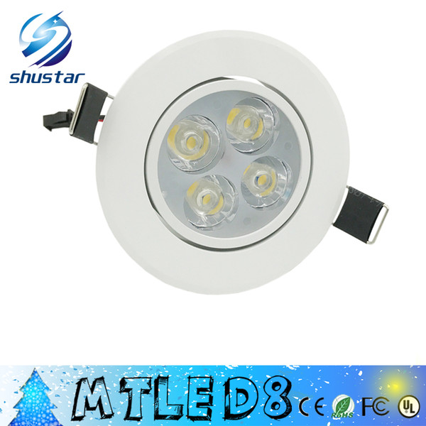 2016 White body led Dimmable 9W 12W Led DownLights High Power Led Downlights Recessed Ceiling Lights CRI>85 AC 110-240V With Power Supply