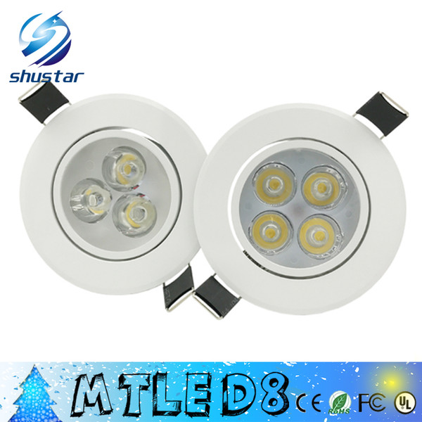 X50PCS White body led Dimmable 9W 12W Led DownLights High Power Led Downlights Recessed Ceiling Lights CRI>85 AC 110-240V With Power Supply