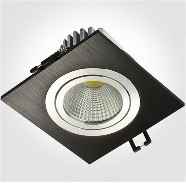 Hot! Silver-White-Black Shell 10W 15W Dimmable LED Downlights Square Tiltable Fixture Cabinet Recessed Ceiling Down Lights Lamp