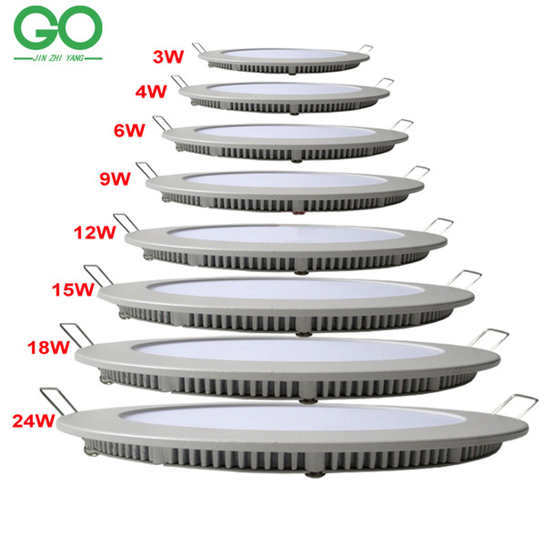 LED Round Panel Light Dimmable 3W 4W 6W 9W 12W 15W 18W 24W Surface Ceiling Recessed Downlight SMD2835 Ceiling Lamp Down Light