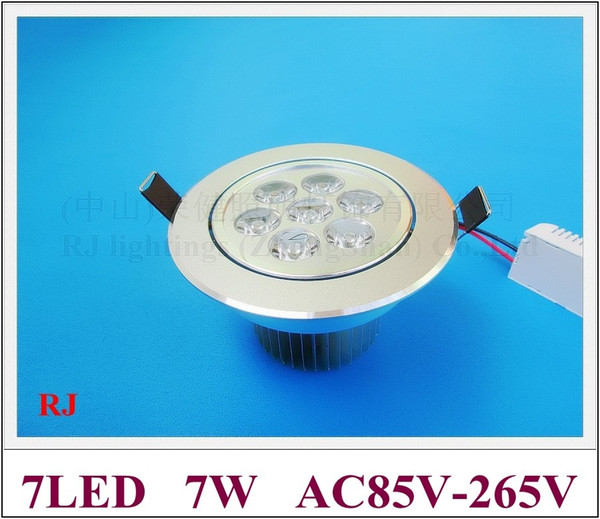 recessed LED ceiling spot light lamp 7W LED spot light spotlight down light downlight 7*1W AC85-265V aluminum CE