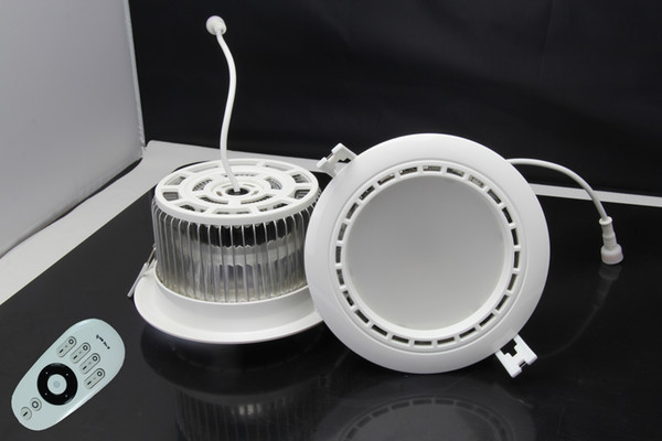 Free Shipping 2.4G 12W Dual White CW/WW Dimmable and Color Temeprature & Brightness Adjustable LED Downlight +Remote Control