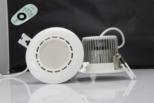 Free Shipping 6W Bi-color LED Downlight with Remote Control CRI>75 AC86-265V 50/60HZ SMD5630 LED Chips Alumium+PC