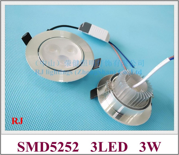 recessed install LED ceiling spot light down lamp downlight 3W new design 2017 SMD5252 110lm/W AC85-265V input aluminum