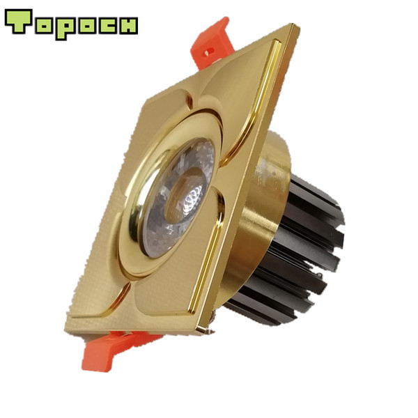 Topoch LED COB Downlight 7W 4-Pack Bronze/Golden CNC Machining Aluminum Cutout 75MM Spring Clips Mount AC100-240V for Interior Lighting