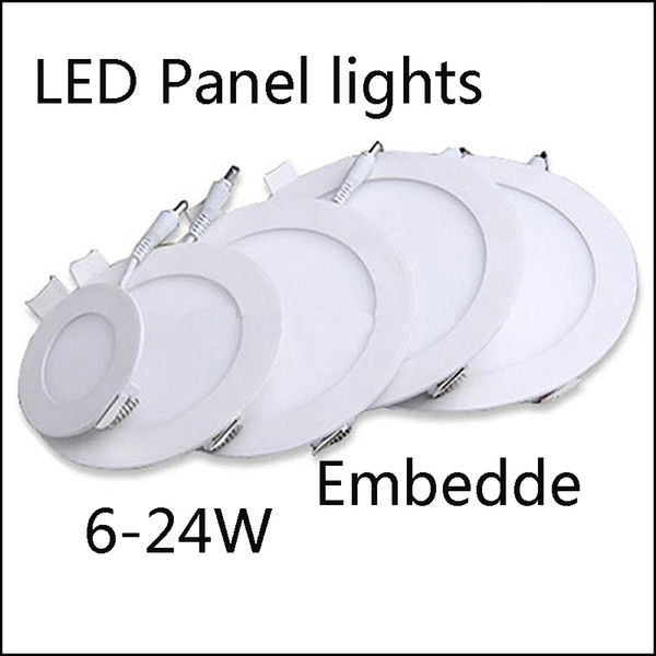 Super-Thin Led Panel Lights Round/Square 6w 9W 12W 15W 18W 24W Led Recessed Downlights Lamp Lowest Price Ultrathin led ceiling lights