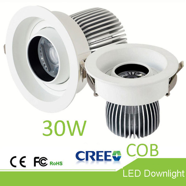 High-end LED Downlights CREE COB Downlight 30W Hall Lighting Bean angle 50° Embedded downlight die-casting led ceiling lamp indoor lightings