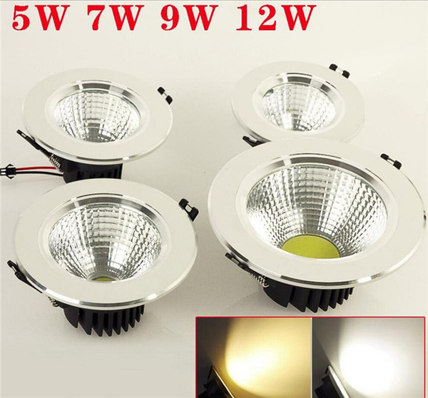 Retail led COB ceiling lights LED COB Bulb 5W/7W/9W/12W LED Down Lamp 85V-265V High Brightness Cool White/Warm White 2014 New Arrival