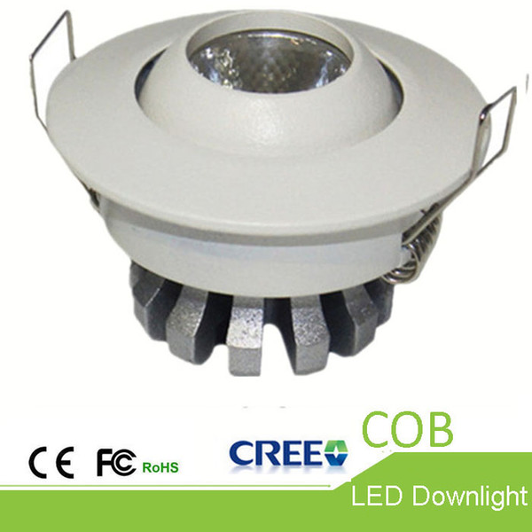 High-end LED Downlights CREE COB Downlight 3W Hall Lighting Bean angle 24° Embedded downlight Adjustable angle die-casting led ceiling lamp