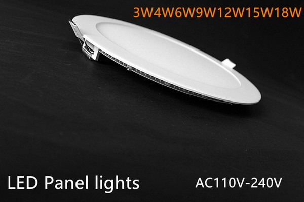 9w Round Warm White 3000-3500k Super Bright Ultra-thin LED Panel Lamp Ceiling Lamps Recessed Light with LED Driver 110V 220V