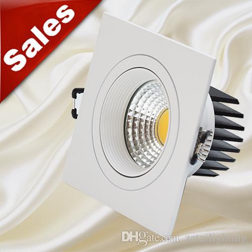 Adjustable angle 12W 15W 20W COB LED recessed downlights Square ceiling lights anti glare white/black CREE chip downlights AC85-265V