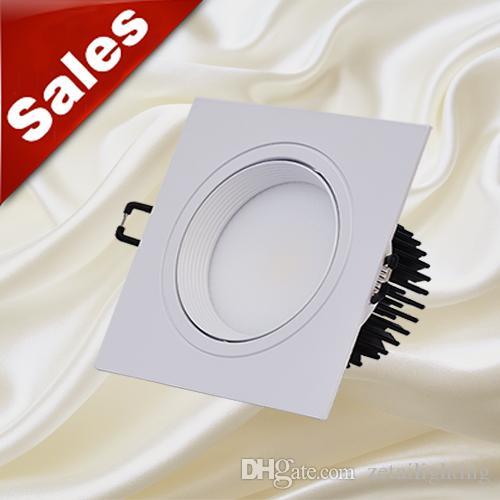 12W 15W 20W COB LED recessed downlights adjustable angle Square ceiling lights white/black anti glare LED down lights AC85-265V CREE