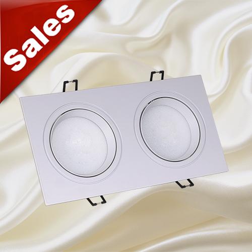 Double tube lights COB LED recessed downlights 24W 30W 40W adjustable angle Square ceiling lights anti glare white/black CREE chip